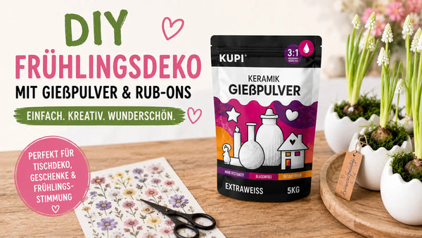 DIY Frühlingsdeko mit Gießpulver & Rub-Ons – Einfach. Kreativ. Wunderschön.