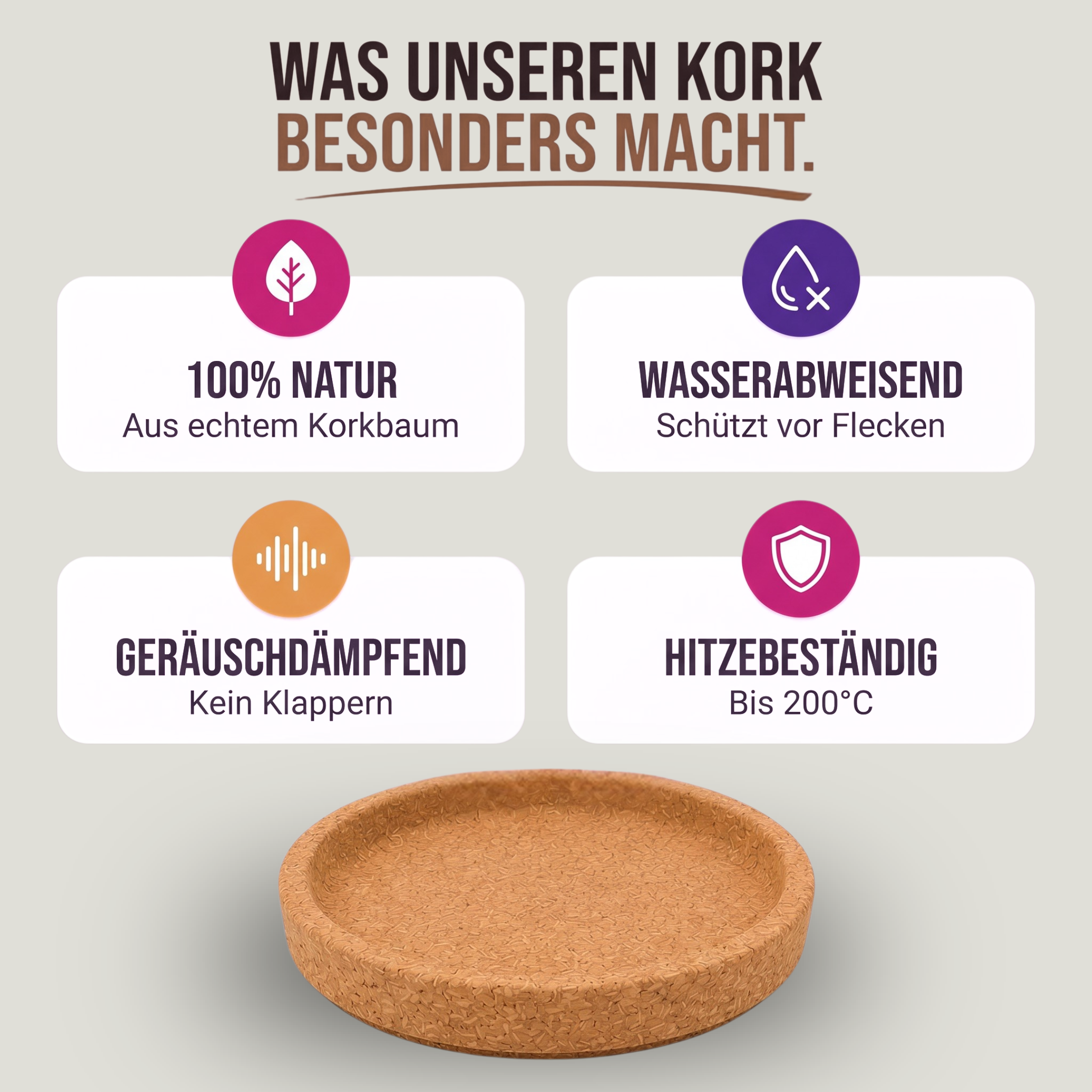Korkuntersetzer 36er Pack